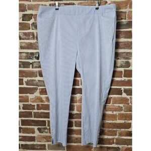 Chicos So Slimming 360 Brigitte Icon Blue Stripe Slim Ankle Pant 20R (Chicos 4R)